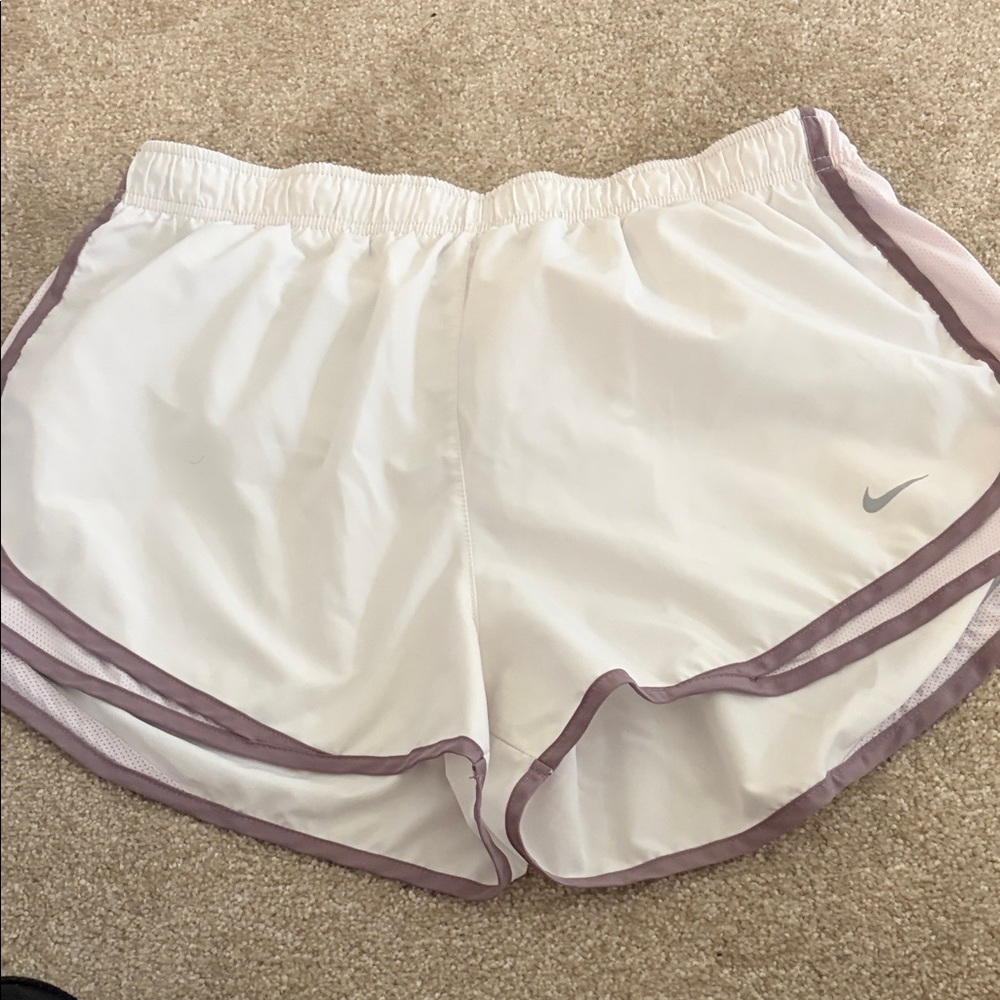 Nike Women's Athletic Shorts in White and Lavender